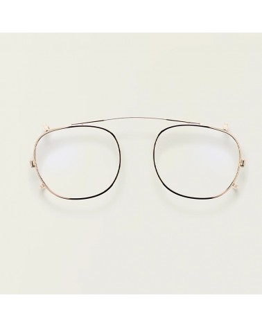 The Cliptosh in Gold With blue protect lenses